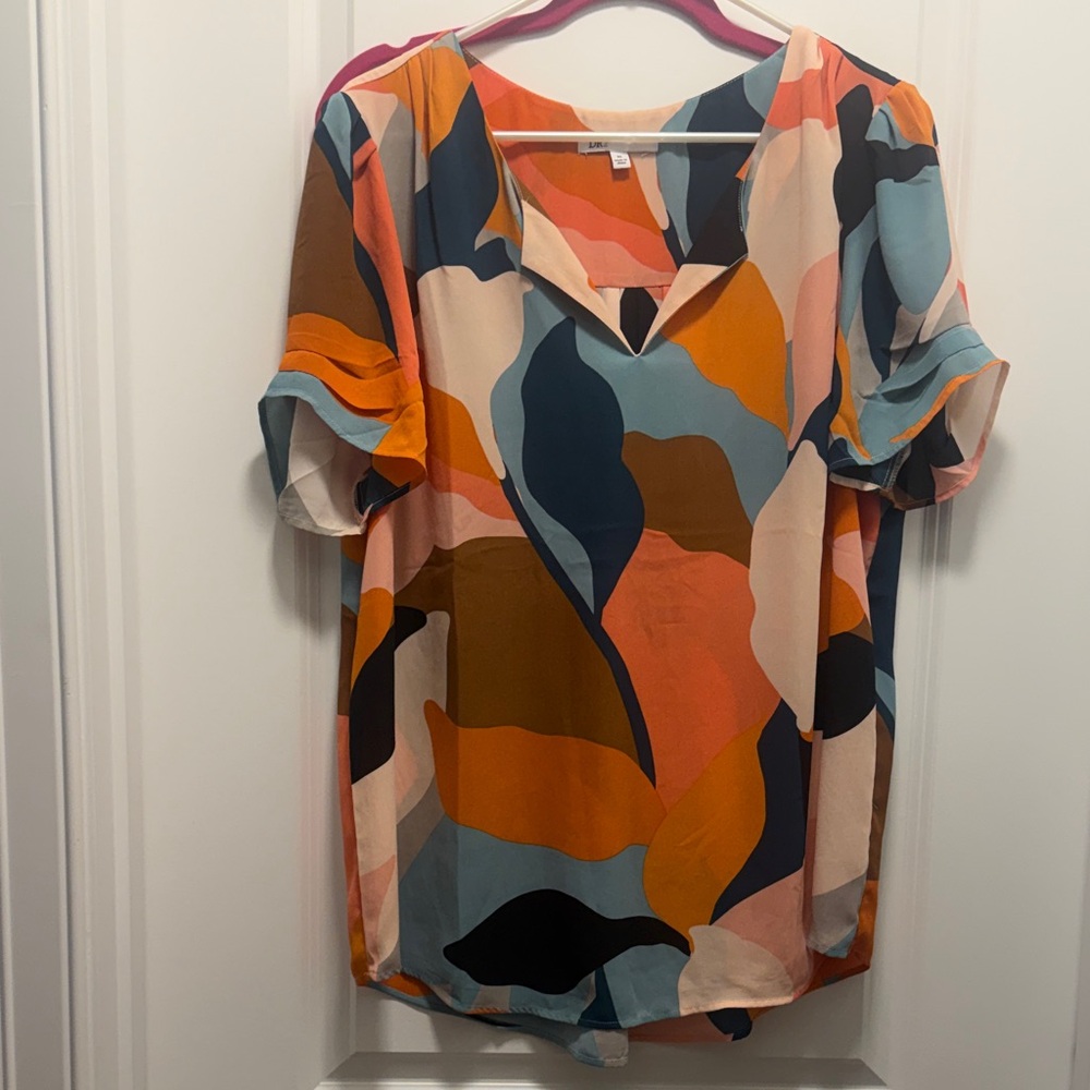 DR2 Multicolor Abstract Women's Blouse
